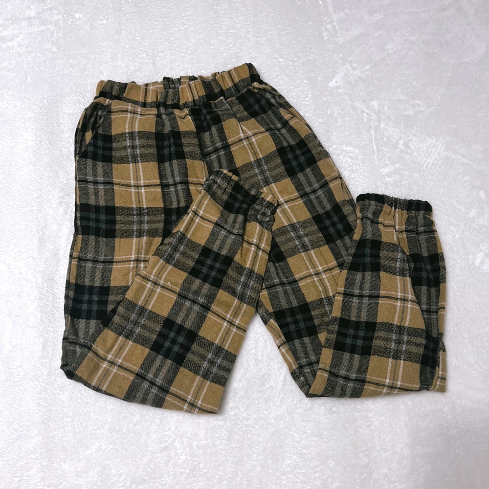plaid tan pajama pants